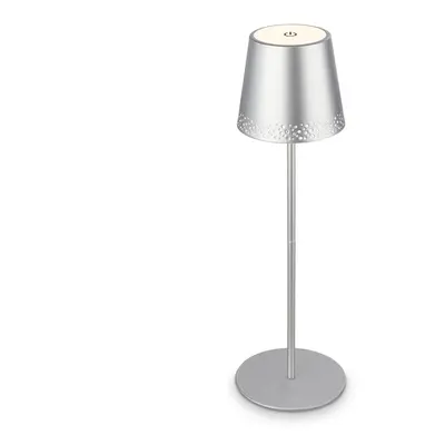 LED nabíjecí stolní lampa 38 cm 2,6W 280lm chrom - BRILO