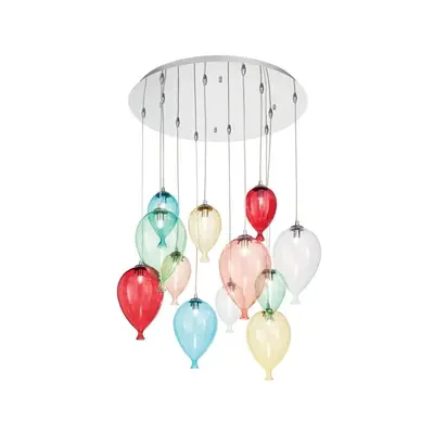 Závěsné svítidlo Ideal Lux Clown SP12 color 100951 chromové 60cm - IDEALLUX