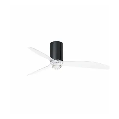 MINI TUBE FAN M LED, černá/transparentní, stropní LED ventilátor s DC motorem - FARO