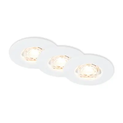 3ks sada LED vestavné svítidlo, 6,5 cm, 3,6W, 350lm, bílé - BRILONER