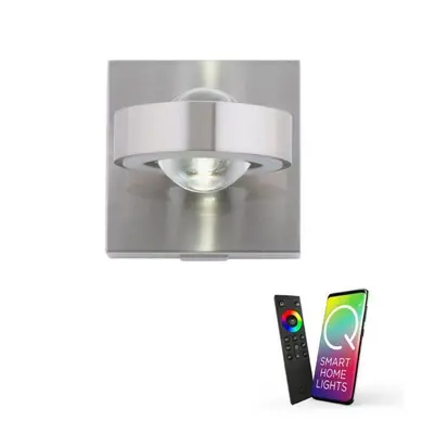 Q-MIA LED nástěnné svítidlo v barvě oceli s nastavitelnou barvou světla Smart Home ZigBee RGB+30