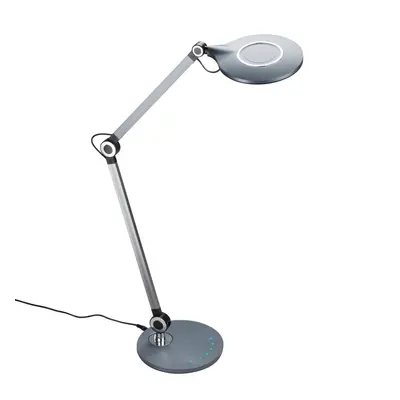 CCT LED stolní lampa na psací stůl, pr. 20 cm, 9 W, antracit - BRILO