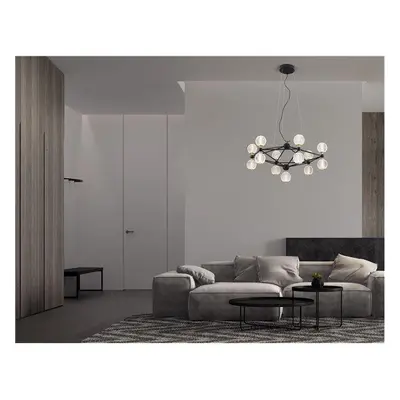 Závěsné svítidlo BELINDA černý hliník a akryl LED 52W 230V 3200K IP20 stmívatelné - NOVA LUCE