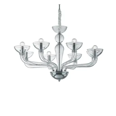 Závěsné svítidlo Ideal Lux Casanova SP8 transparente 044255 čiré 88cm 8x40W - IDEALLUX