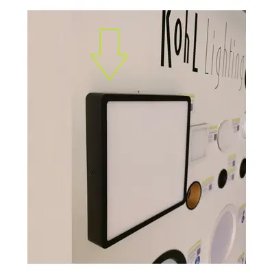 VÝPRODEJ VZORKU - DISC SLIM SQ stropní svítidlo 225x225mm černé 24W 3000K - KOHL-Lighting