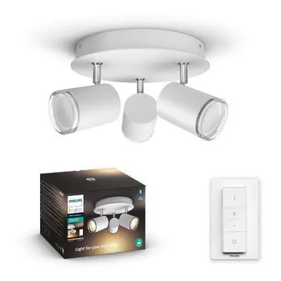 Hue White Ambiance Bodové koupelnové svítidlo Philips Adore BT 34181/31/P6 LED GU10 3x5W 3x350lm