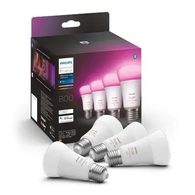 Hue Bluetooth LED White and Color Ambiance set 4ks žárovek Philips 8719514328402 E27 A60 6,5W 80