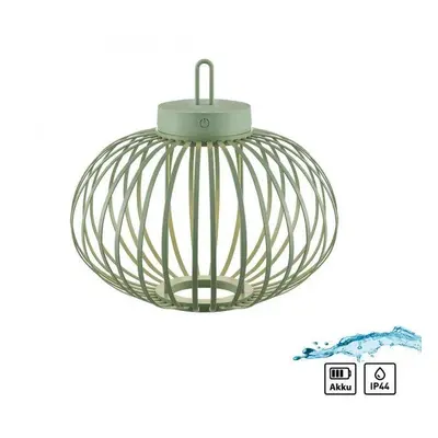 AKUBA LED stolní lampa průměr 36cm zelená na baterie USB IP44 stmívatelné dotykem 2700K - JUST L