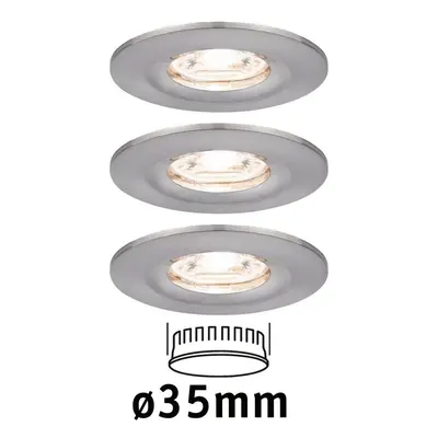 LED vestavné svítidlo Nova mini nevýklopné IP44 3x4W 2.700K kov kartáčovaný 230V - PAULMANN