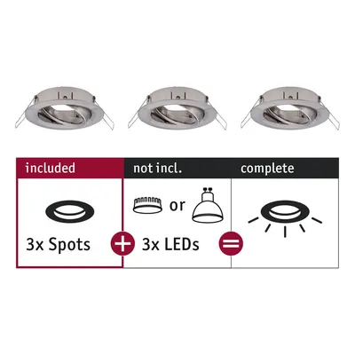 Vestavné svítidlo Choose spot výklopné set max. 3x10W kov kartáčovaný 230V - PAULMANN