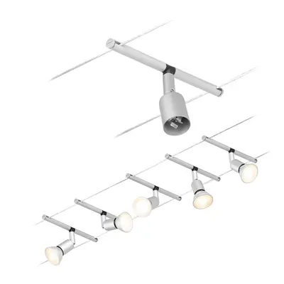 Lankový systém Salt matný chrom 5 spotů bez zdroje světla max. 10W GU5,3 DC 60VA - PAULMANN