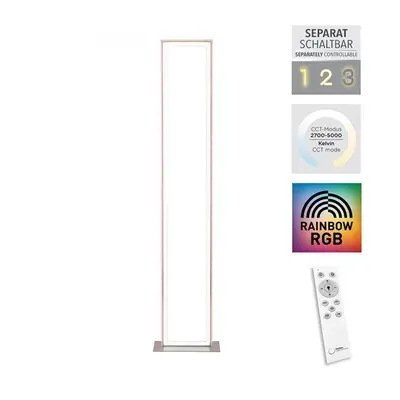 FELIX60 LED stojací svítidlo stříbrná barva, nožní vypínač, stmívatelné Sidelight RGB Rainbow 27