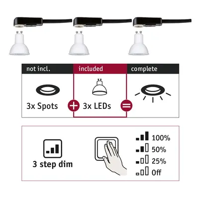 Žárovka Choose LED-Modul GU10 3-krokové-stmívatelné 3x6,5W 2.700 - PAULMANN