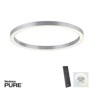 Paul Neuhaus LED stropní svítidlo PURE-LINES hliník 70x70 CCT dálkový ovladač 2700-5000K - PAUL 