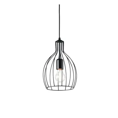 Závěsné svítidlo Ideal Lux Ampolla-2 SP1 nero 148151 černé 20,5cm - IDEALLUX