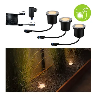 Plug & Shine LED zemní svítidlo Floor základní sada neláká hmyz IP67 2200K 3x4,5W antracit - PAU