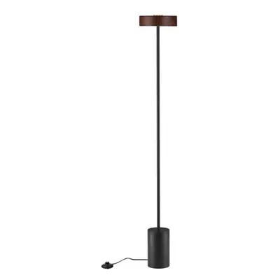 Stojací lampa THEA LED 17W 929lm 3000K černá / dřevo / zlatá 135cm - NOVALUCE