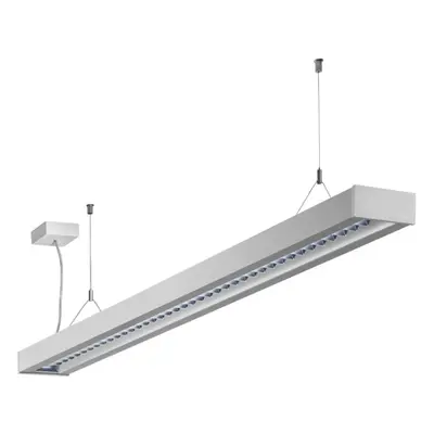 AKCE - Závěsné svítidlo ZULI mřížka matná LED MODUL 45W 1415x125x50mm 4000K stříbrné - HALLA