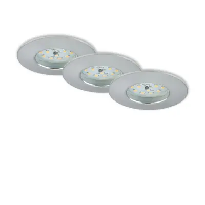 3ks sada LED vestavné svítidlo, pr. 7,5 cm, 6,5 W, hliník - BRILONER