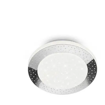 LED stropní svítidlo, pr. 28 cm, 15 W, 1600 lm, chrom - BRILO