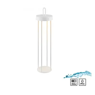 ANSELM LED stolní lampa na baterie bílá 50cm dotykový stmívač IP44 zahradní svítidlo 2700K - JUS