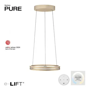 LED závěsné svítidlo PURE E-Loop matná mosaz elektrické 2700-5000K - PAUL NEUHAUS