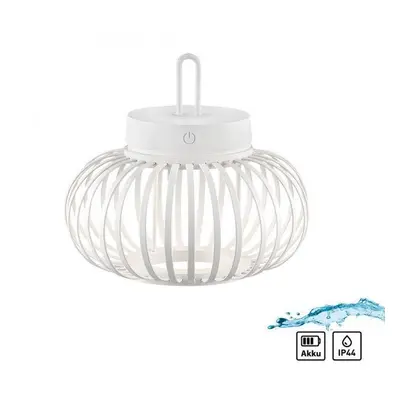 AKUBA LED stolní lampa průměr 25cm bílé na baterie USB IP44 stmívatelné dotykem 2700K - JUST LIG