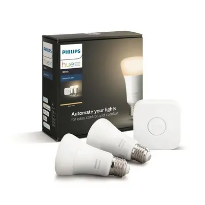 Hue Bluetooth 2x žárovka LED E27 9W 806lm 2700K + bridge - PHILIPS (929001821601)