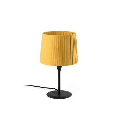 SAMBA černá/skládaná žlutá mini stolní lampa - FARO