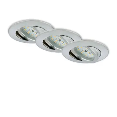 3ks sada LED vestavné svítidlo, pr. 8,2 cm, 6,5 W, hliník - BRILONER