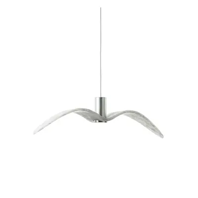 Night Birds Exterior, závěsné svítidlo, 6,5W LED, triplex opal sklo BROKISGLASS mat / stříbrný e