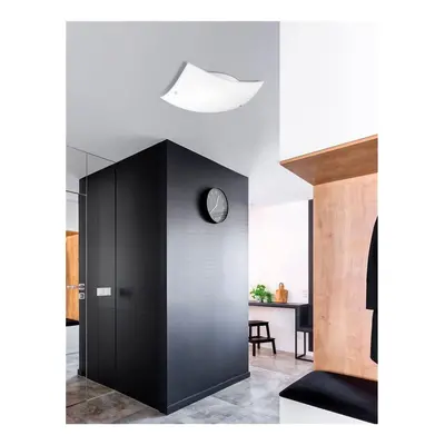 Stropní svítidlo QUALE matné bílé sklo chromovaný kov E27 2x12W - NOVA LUCE