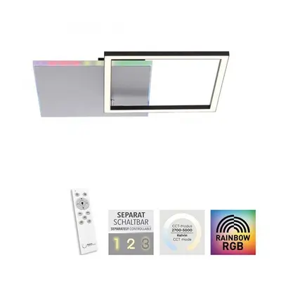 RENDA LED stropní svítidlo hranaté hliník CCT stmívatelné Rainbow RGB 2700-5000K - LEUCHTEN DIRE