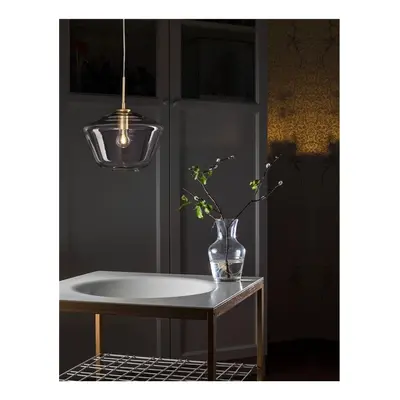 Závěsné svítidlo PRISMA čiré sklo zlatý kov E27 1x12W 230V IP20 bez žárovky - NOVA LUCE