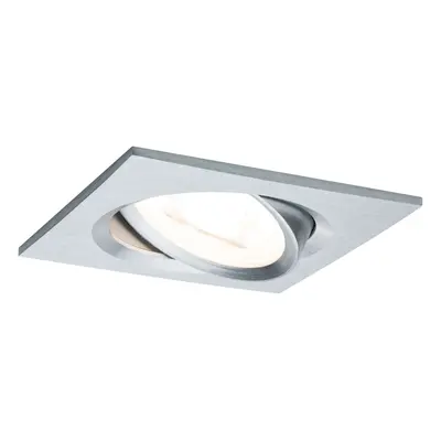 Vestavné svítidlo LED Nova hranaté 1x6,5W GU10 hliník broušený nastavitelné - PAULMANN