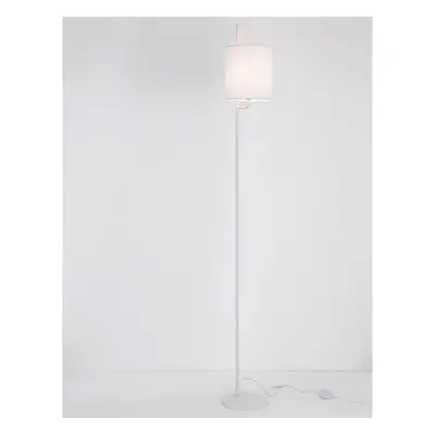 Stojací lampa YAMA bílé stínidlo a bílý hliník vypínač na těle E27 1x12W 230V IP20 bez žárovky -