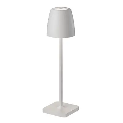 Venkovní stolní lampa COLT bílý litý hliník a akryl LED 2W 3000K IP54 62st. 5V DC vypínač na těl