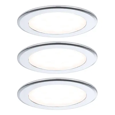 LED vestavná nábytková svítidla 3ks sada kruhové 65mm 3x2,5W 230/12V 3000K chrom - PAULMANN