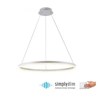 TITUS LED závěsné svítidlo 80x80, bílá, kruhové, stmívatelné, paměťová funkce, moderní SimplyDim