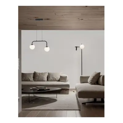 Závěsné svítidlo JOLINE černý kov a hliník bílé opálové sklo LED 16W 240V 3200K IP20 - NOVA LUCE