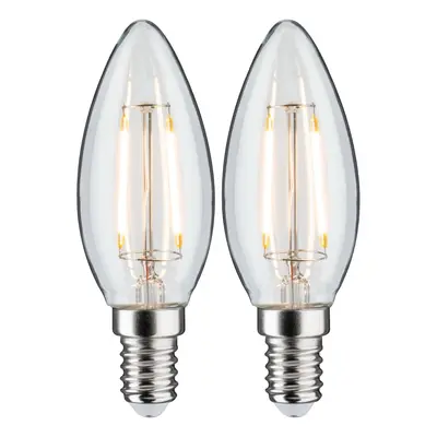 LED svíčka Filament E14 230V 2x2,7W 2700K čirá - PAULMANN