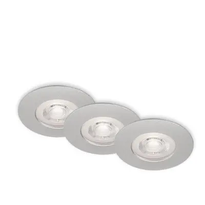 LED vestavná svítidla, pr.9 cm, 3x LED, 4,9 W, 480 lm, matný chrom - BRILONER