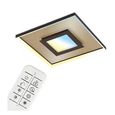 CCT LED stropní svítidlo, 50 cm, 30 W, 3600 lm, zlatá-hnědá - BRILO