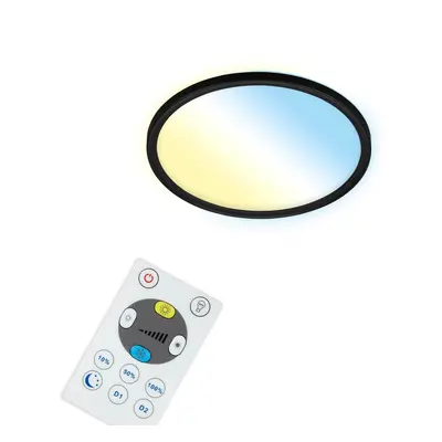 CCT svítidlo LED panel, pr. 29,3 cm, 18 W, 2400 lm, černá - BRILO