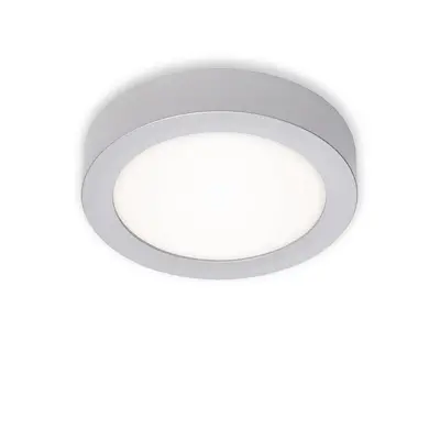 LED stropní svítidlo, pr. 17 cm, 11 W, matný chrom, 4000 K - BRILONER