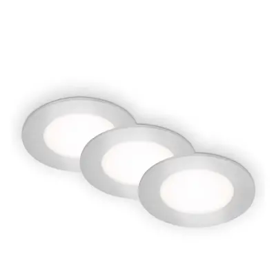 LED vestavná svítidla 3ks sada, pr.8,6 cm, 3x LED, 3 W, 350 lm, matný chrom - BRILONER