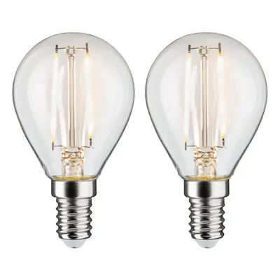 LED kapka Filament E14 230V 2x2,7W 2700K čirá - PAULMANN