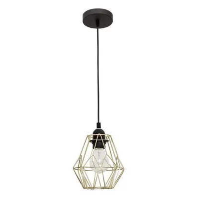 Závěsné svítidlo ISABELLA ocel mosaz zlatá a černý kabel, E27 1x12W - NOVA LUCE