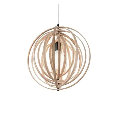 Závěsný lustr Ideal Lux Disco SP1 138275 imitace dřeva 50cm - IDEALLUX