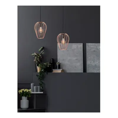 Závěsné svítidlo SAGE kov, růžová zlatá a černý kabel, E27 1x12W - NOVA LUCE